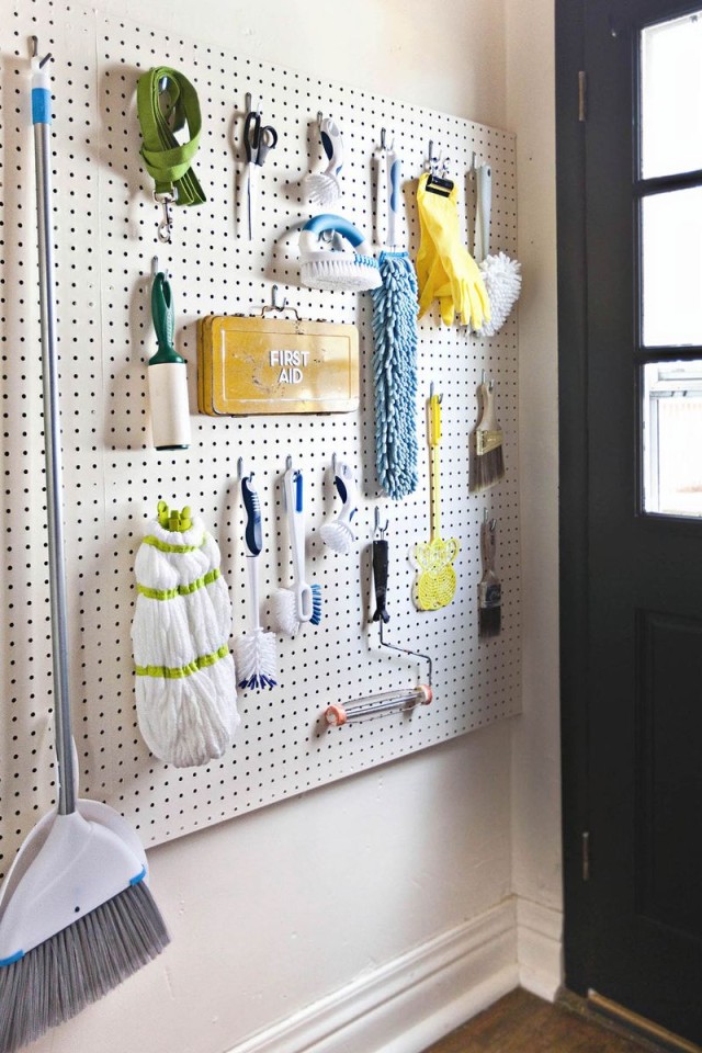 Pegboard Ideas for Cleaning Supplies