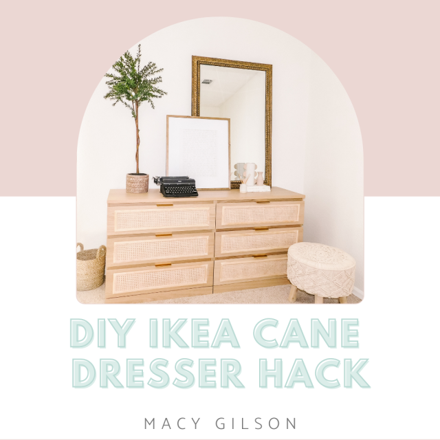 Transform an IKEA Malm dresser into a mid century cane furniture piece. 