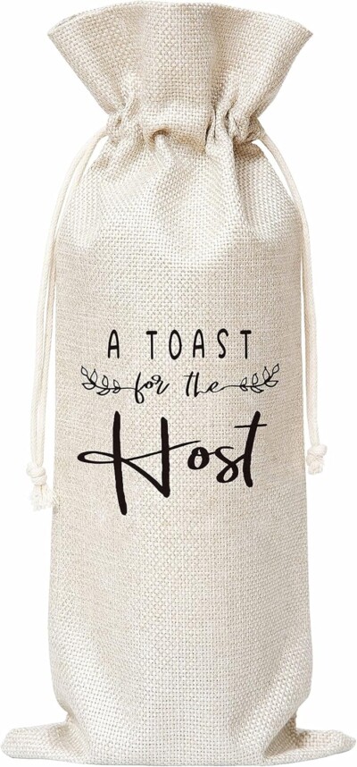 A Toast For The Host Wine Gift Bag for hostess gifts