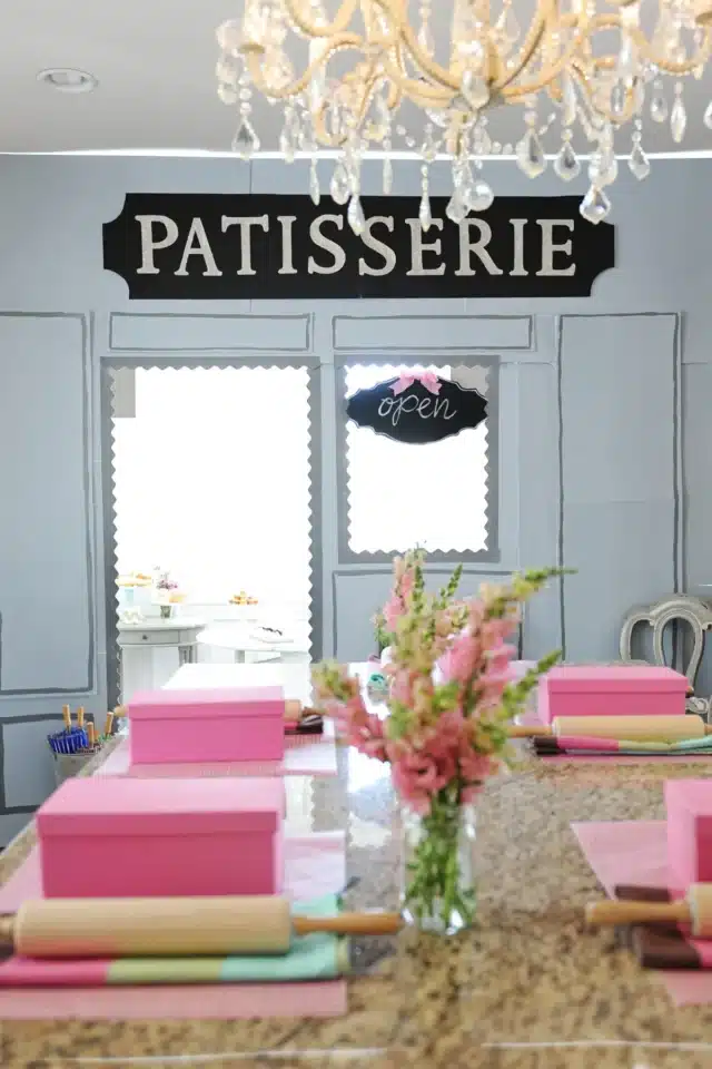 French Patisserie Storefront for Paris Theme Party Ideas