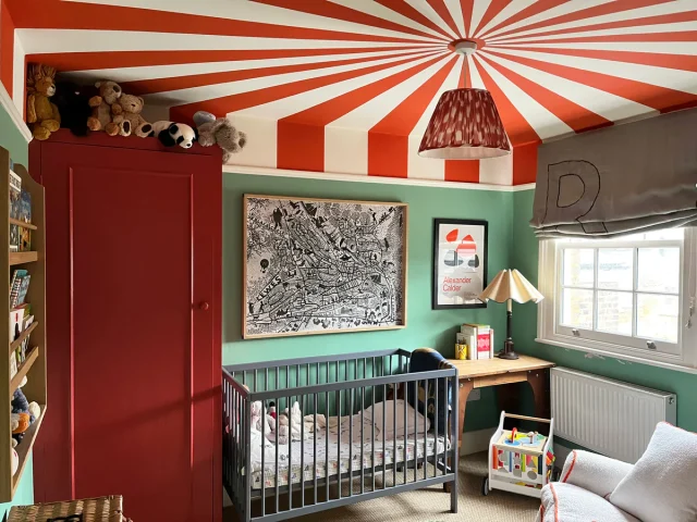 Circus Tent Ceiling Paint Idea for Bedroom