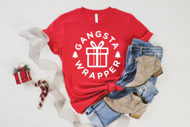 Gangsta wrapper shirt, Christmas shirts, Merry Xmas shirt, Funny christmas shirt, Christmas shirt for women, Merry christmas shirt, Santa
