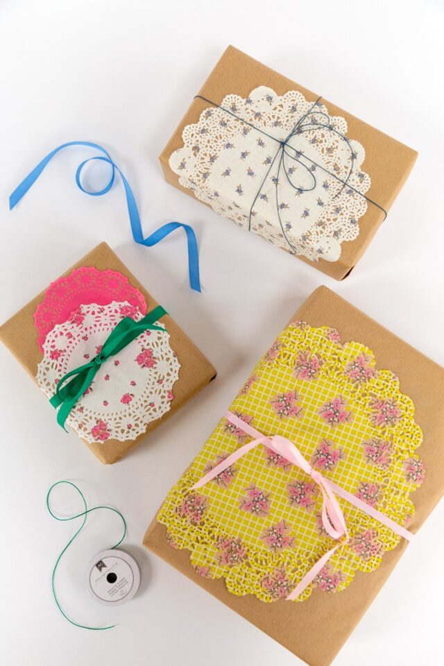 Paper Doily Craft for creative gift wrapping ideas