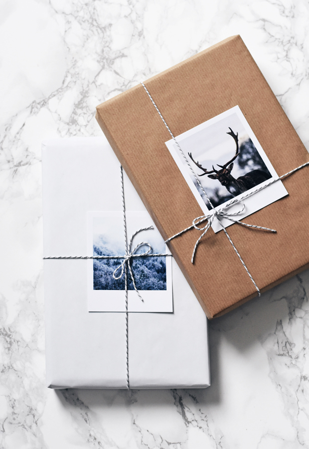 gift wrapping idea using photos