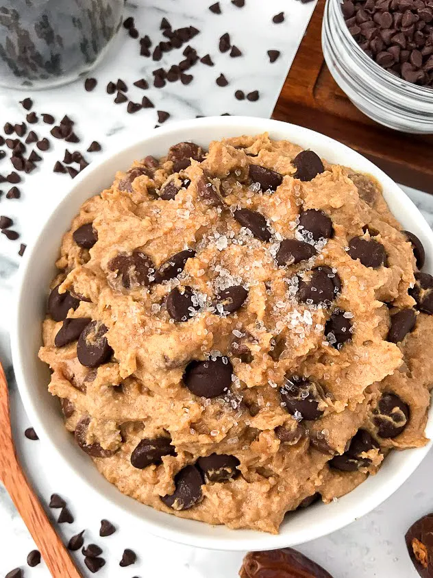 Edible Salted Caramel Chocolate Chip Cookie Dough for whole 30 recipes