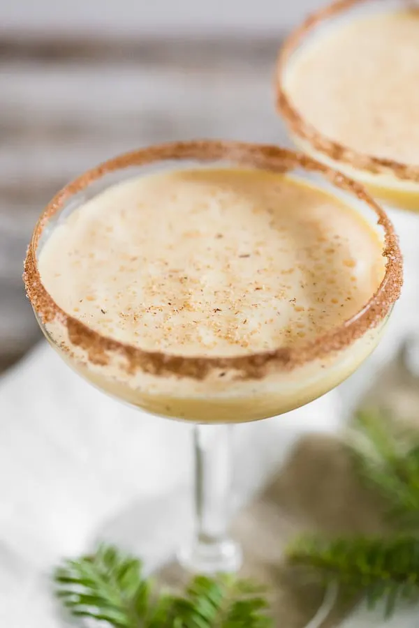 Eggnog Martini for christmas cocktails