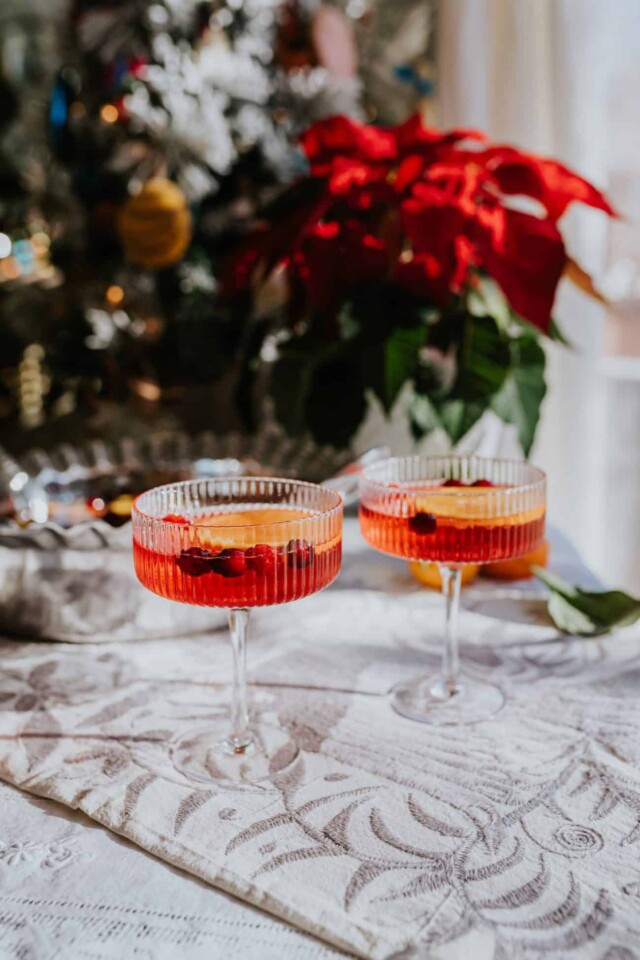 Poinsettia Punch for Christmas cocktails