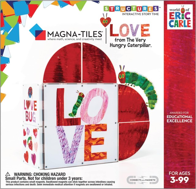 CreateOn Magna-Tiles Love from The Very Hungry Caterpillar Set, Magnetic Kids’ Building Toys from Eric Carle Books for Kids, Educational Magnet-Tiles Toys..