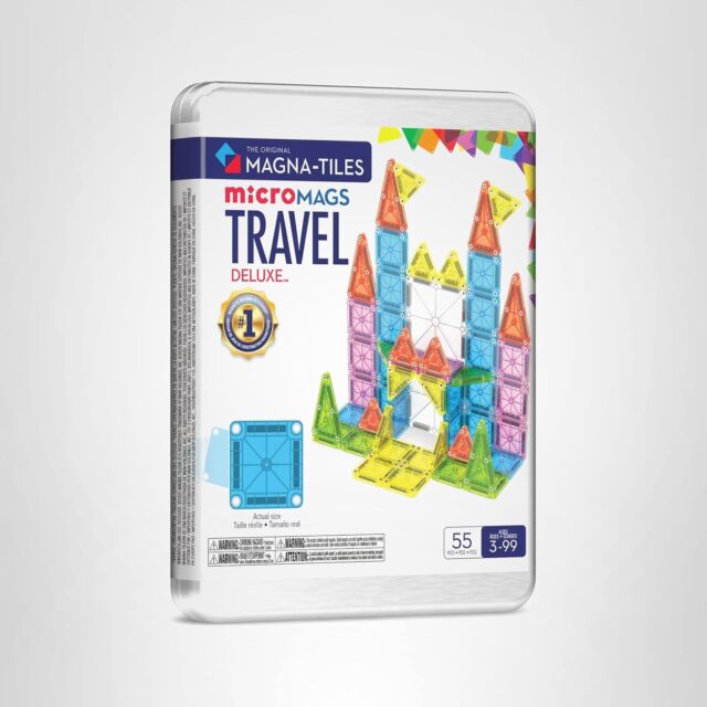 Magna-Tiles microMAGS Travel Set Deluxe 55-Piece Magnetic Construction Set, The Original Magnetic Building Brand for valentines day gifts for kids