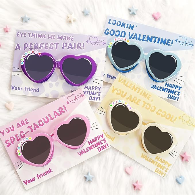 Personalized Heart-Shaped Sunglasses with Name for personalized valentines day gifts