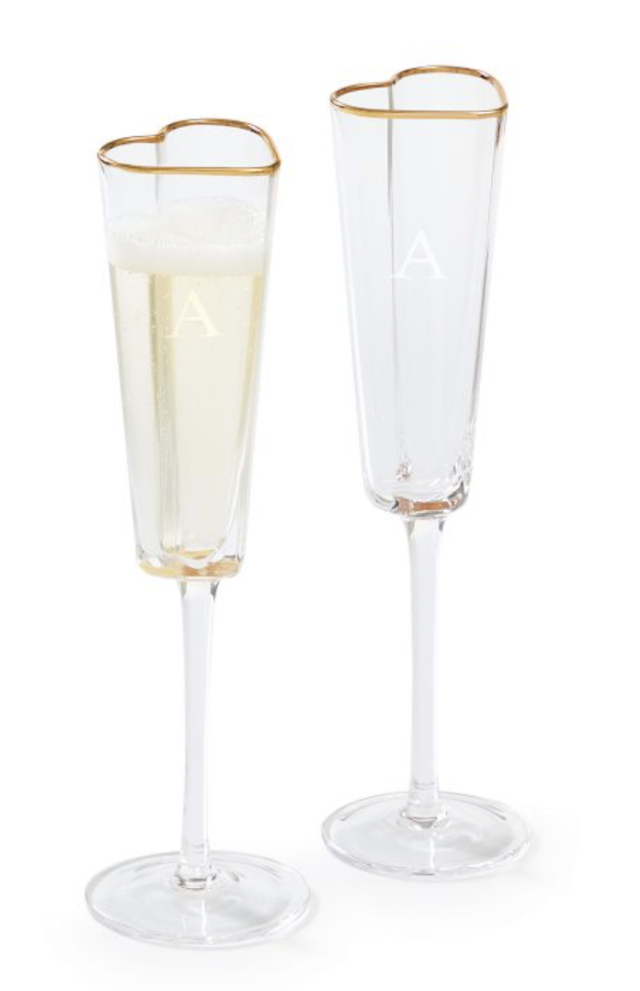 Personalized Champagne Glasses for personalized Valentine's Gifts