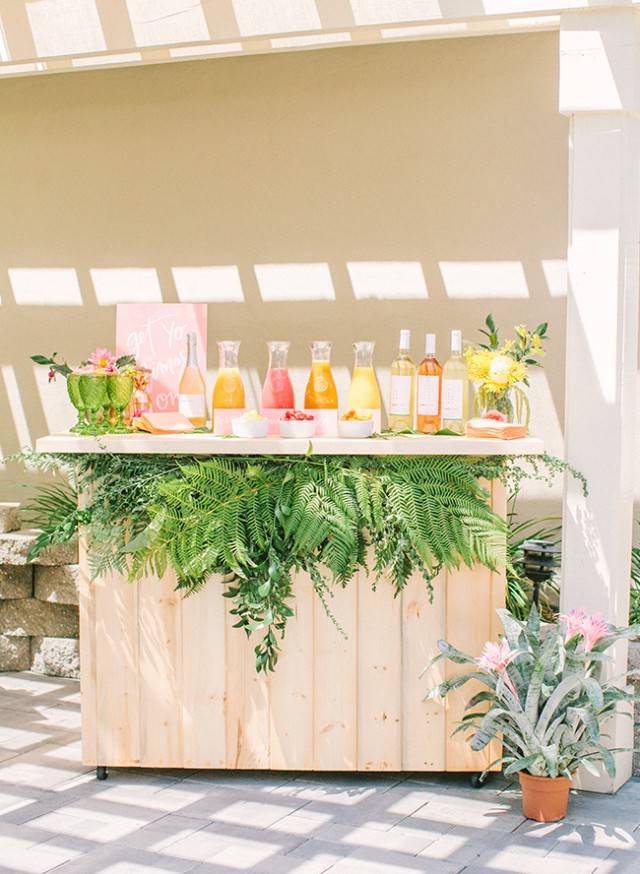 Pink & Yellow Tropical Garden Party with a mimosa bar