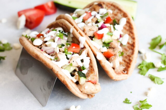 Mediterranean Chicken Pita Tacos Recipe