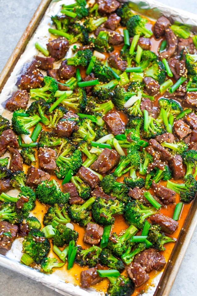 15-Minute Sheet Pan Chinese Beef and Broccoli