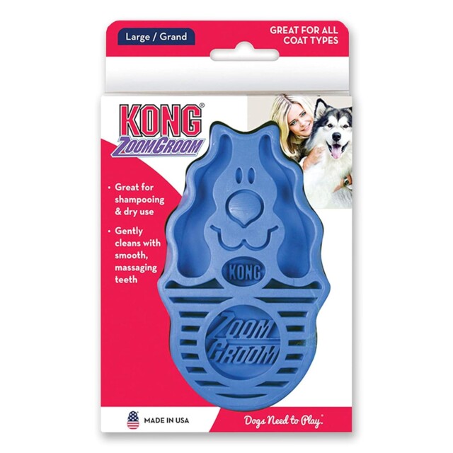 KONG - Zoom Groom Dog Brush, Groom and Massage While Removing Loose Hair and Dead Skin