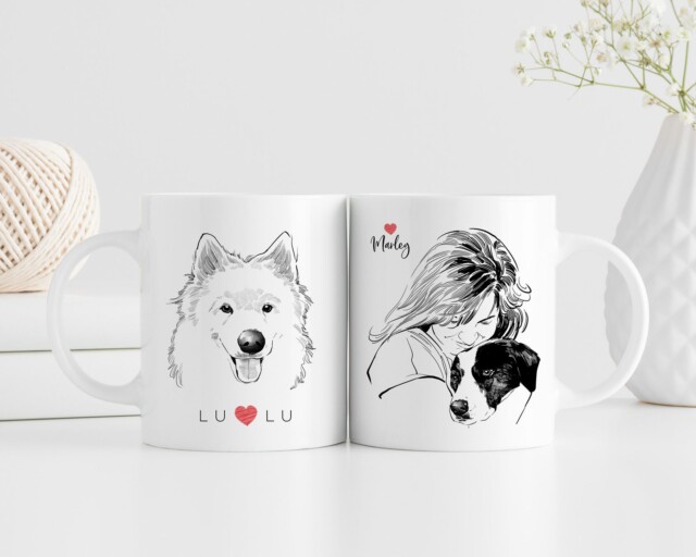 Custom Dog Mug, Dog Lover Gift, Pet Memorial, Dog Memorial Gift, Pet Portrait Mug, Pet Loss gift, Dog Mug, Pet Mug, Dog Owner Gift, Pet Loss
