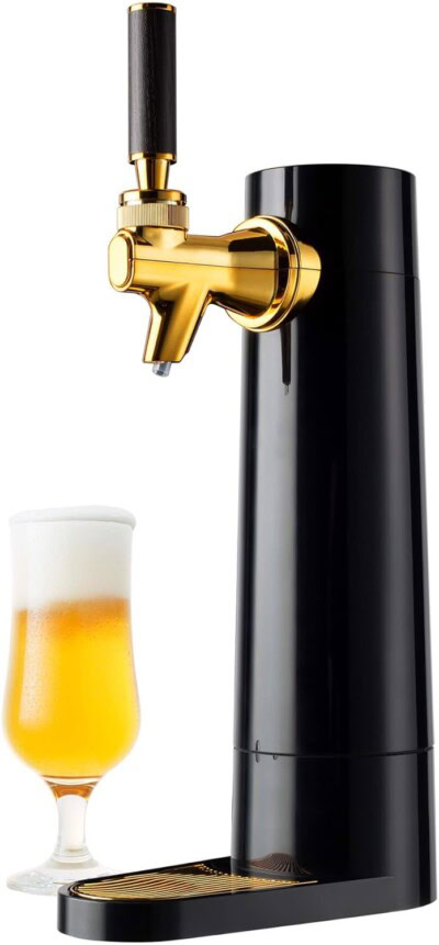 GREEN HOUSE Portable Beer Dispenser & Ultra Fine Foam Maker - Mini Square Kegerator for Home. 40,000 vibration per second make Ultra Fine Foam to enhance draft beer taste & keep longer.