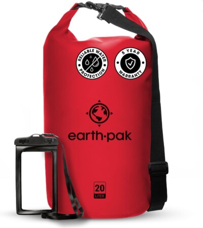Earth Pak Waterproof Dry Bag - Roll Top Waterproof Backpack Sack Keeps Gear Dry for Kayaking, Beach, Rafting, Boating, Hiking, Camping and Fishing with.