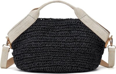 Kiss Sea Wicker Purses for Women Beach Straw Bag Summer Rattan Clutch Purse Beach Crossbody Bags for Women