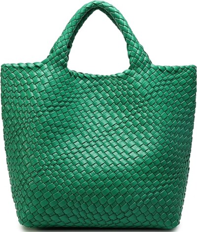 Woven Vegan Leather Tote for the best beach bags