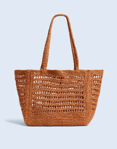 Madewell The Open-Crochet Straw Packable Tote