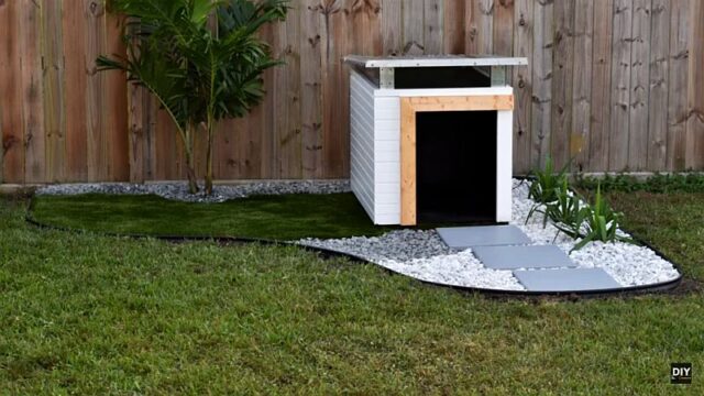 Contemporary Pitched Roof Dog House
