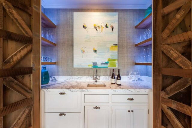 Hidden Wet Bar with Double Doors