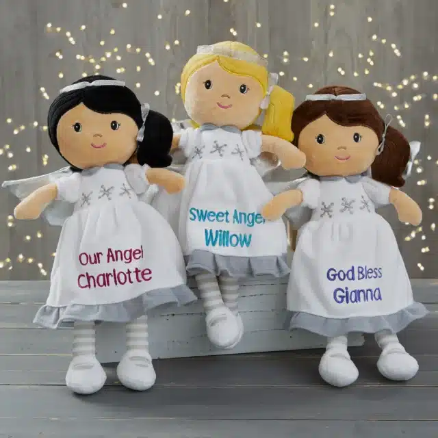 Embroidered Angel Doll for baptism gifts