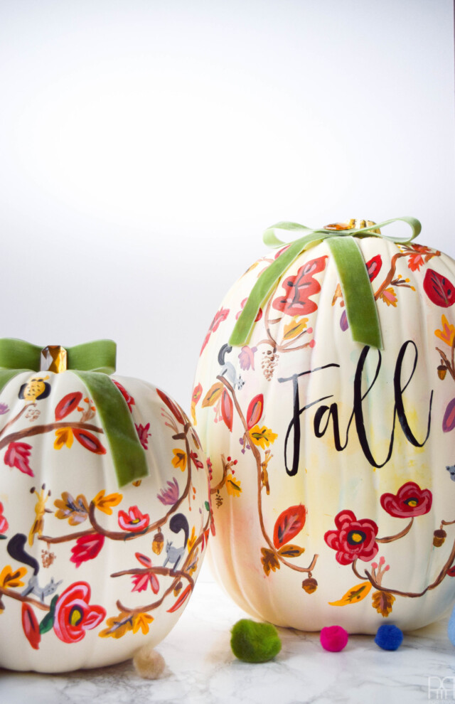 DIY Painted Fall Pumpkin