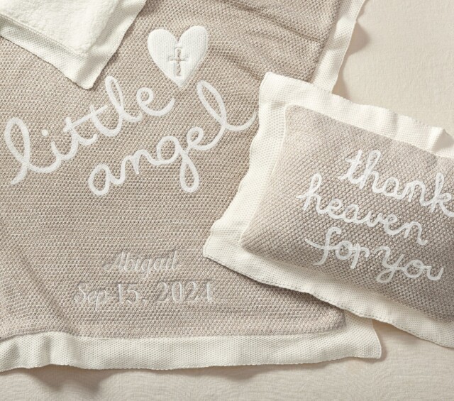 Angel Baby Blanket & Pillow Set for baptism gift ideas