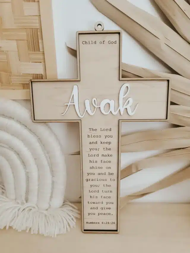 Cross With Name for baptism gift ideas