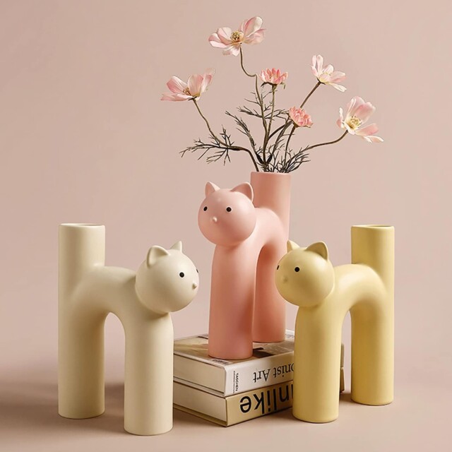 Ceramic Cat Vase