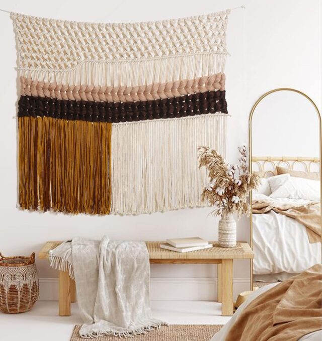 Soft Hills Woven Macrame Wall Hanging for amazon bedroom decor