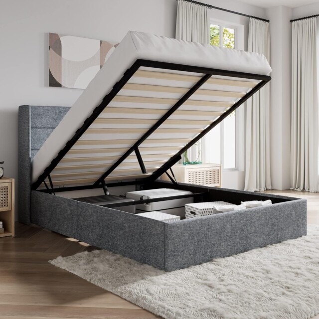 Upholstered Platform Bed with Storage