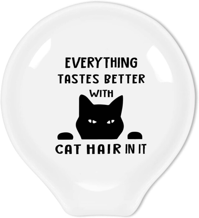 Funny Black Cat Coffee Spoon Rest for gifts for cat lovers