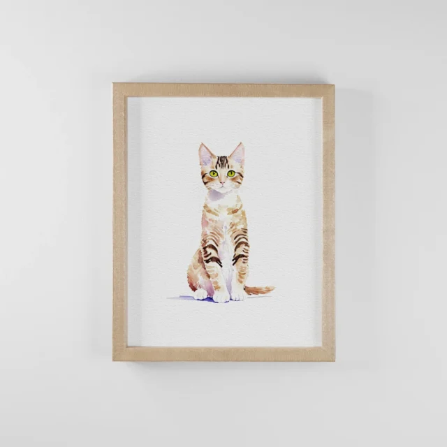 Custom Watercolor Cat Portrait