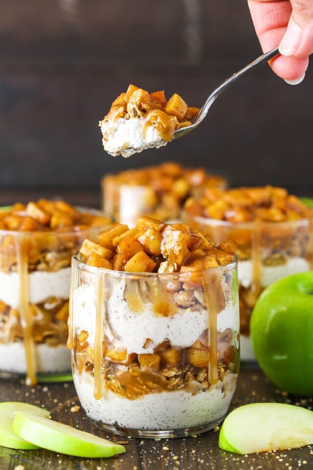 No Bake Caramel Apple Triffles