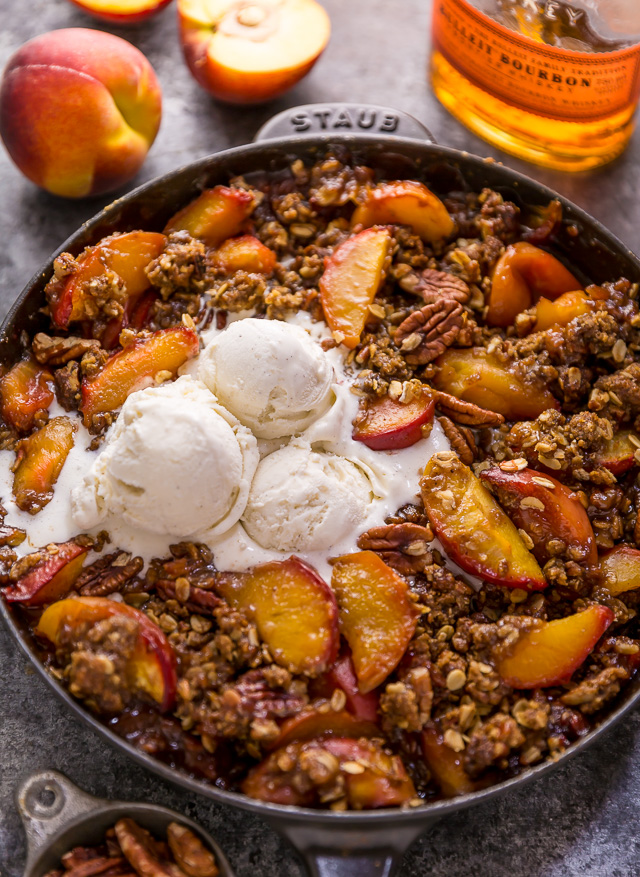 Bourbon Pecan Peach Crisp