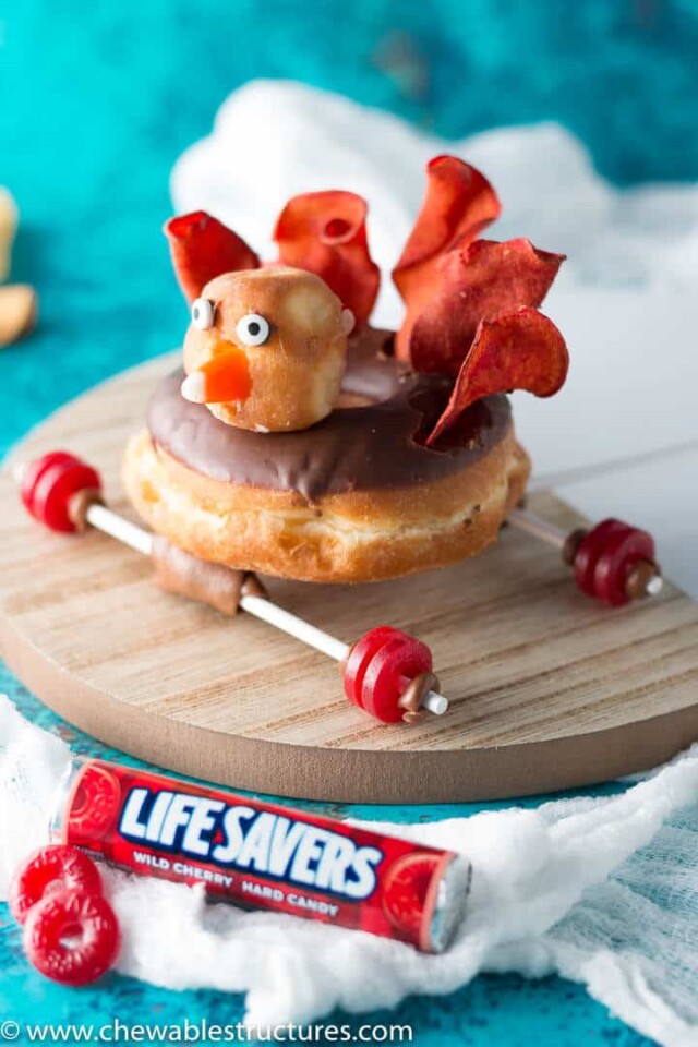 Turkey Donut Race Car for Thanksgiving Dessert Ideas