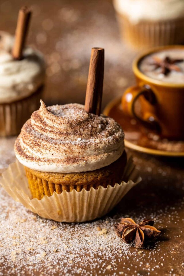 Vanilla Chai Pumpkin Latte Cupcakes for thanksgiving desserts