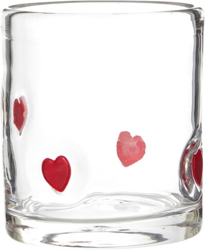 Slant Collections Valentine's Day Double Old Fashioned Icon Handblown Cocktail Glass