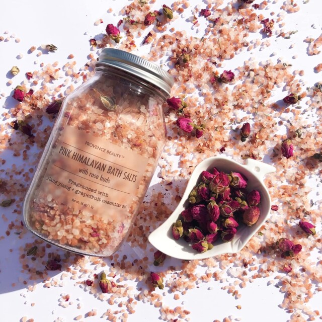 Pink Himalayan Bath Salt with Rose Petals