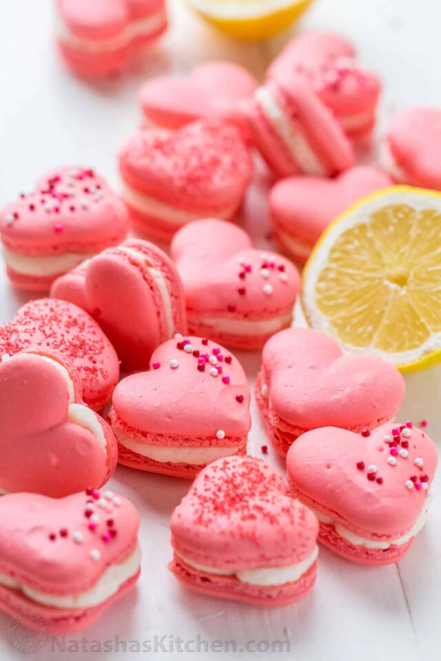 Heart Macarons with Lemon Buttercream 