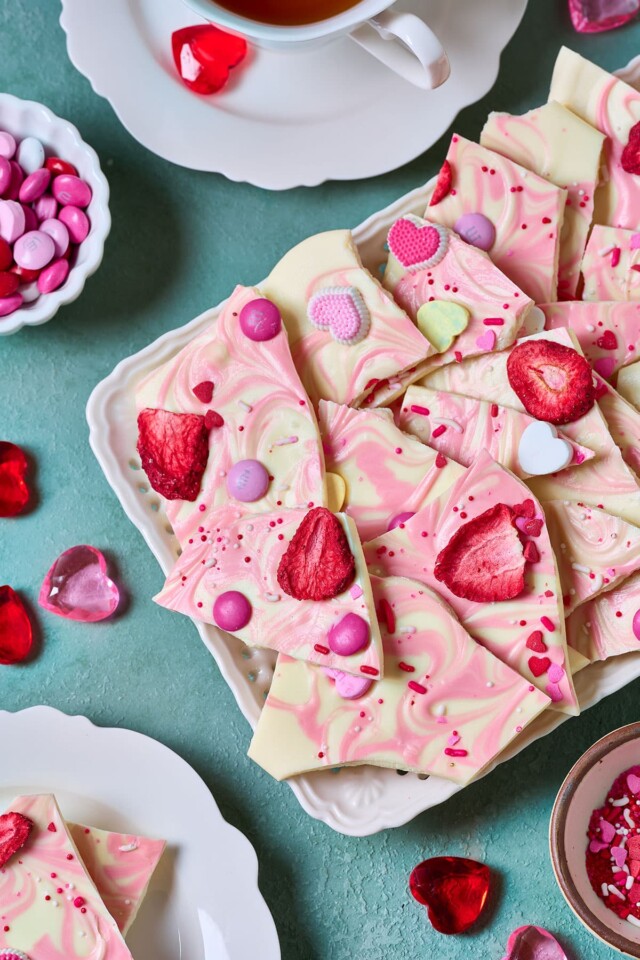 Valentine’s Day White Chocolate Bark