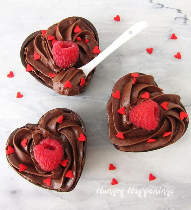 Chocolate Mousse Cup Hearts for desserts for valentines