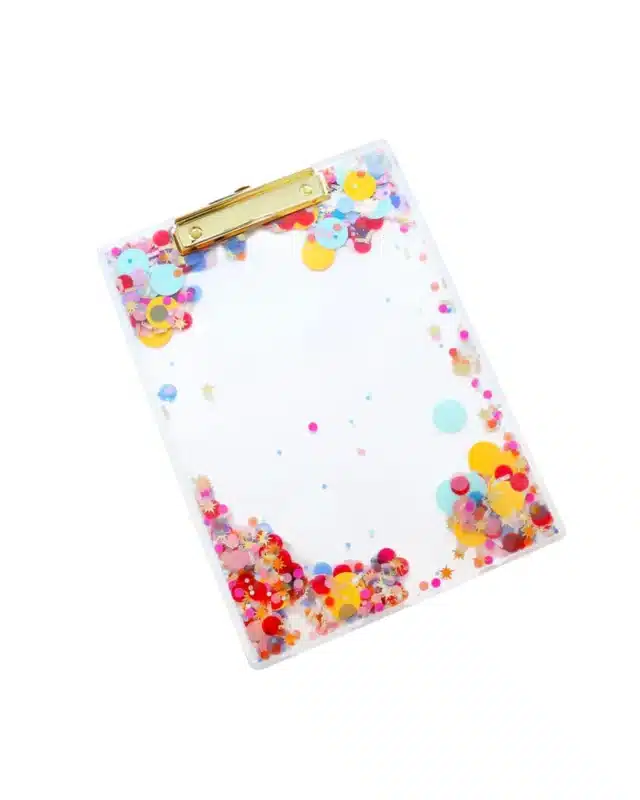 celebrate every day confetti never boring clear clipboard