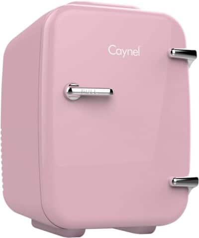 CAYNEL Mini Fridge Portable Thermoelectric 4 Liter Cooler and Warmer for Skincare, Eco Friendly Beauty Fridge For Foods,Medications, C