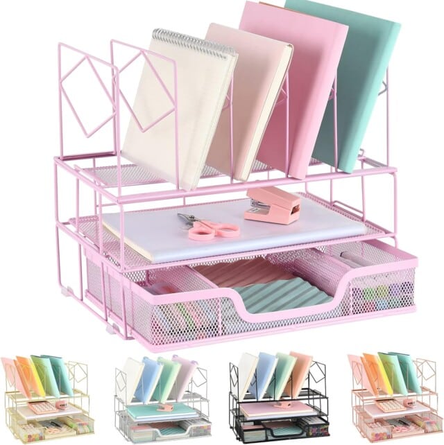 Youbetia File Organizer, Kawaii Office Desk Accessories