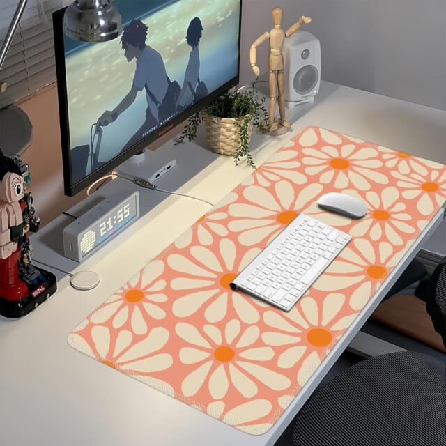 iCasso Desk Mat, Desk Matt for Desktop, Cute Desk Pad Mat, XXL Large Mouse Pad for Desk, Anti-Slip Big Mousepad with Stitched Edges