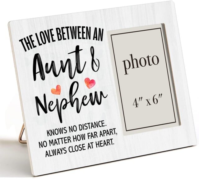 Love Between Aunt & Nephew Knows No Dsitance Wood Photo Frame